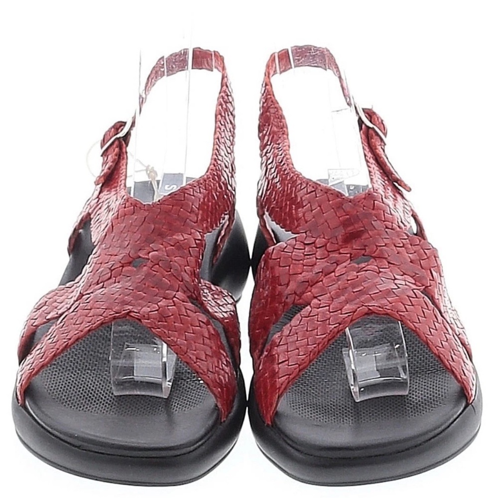 STONEFLY Scarlet Red Leather Snakeskin Strappy Wedge Sandals NWT Size 40